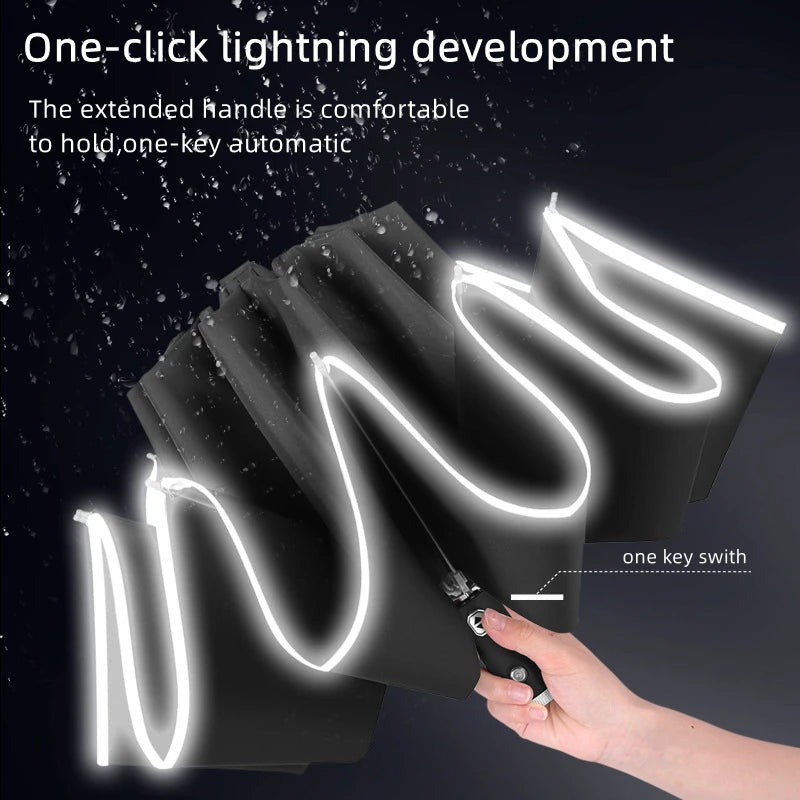 Tesla Reverse umbrella with a light
